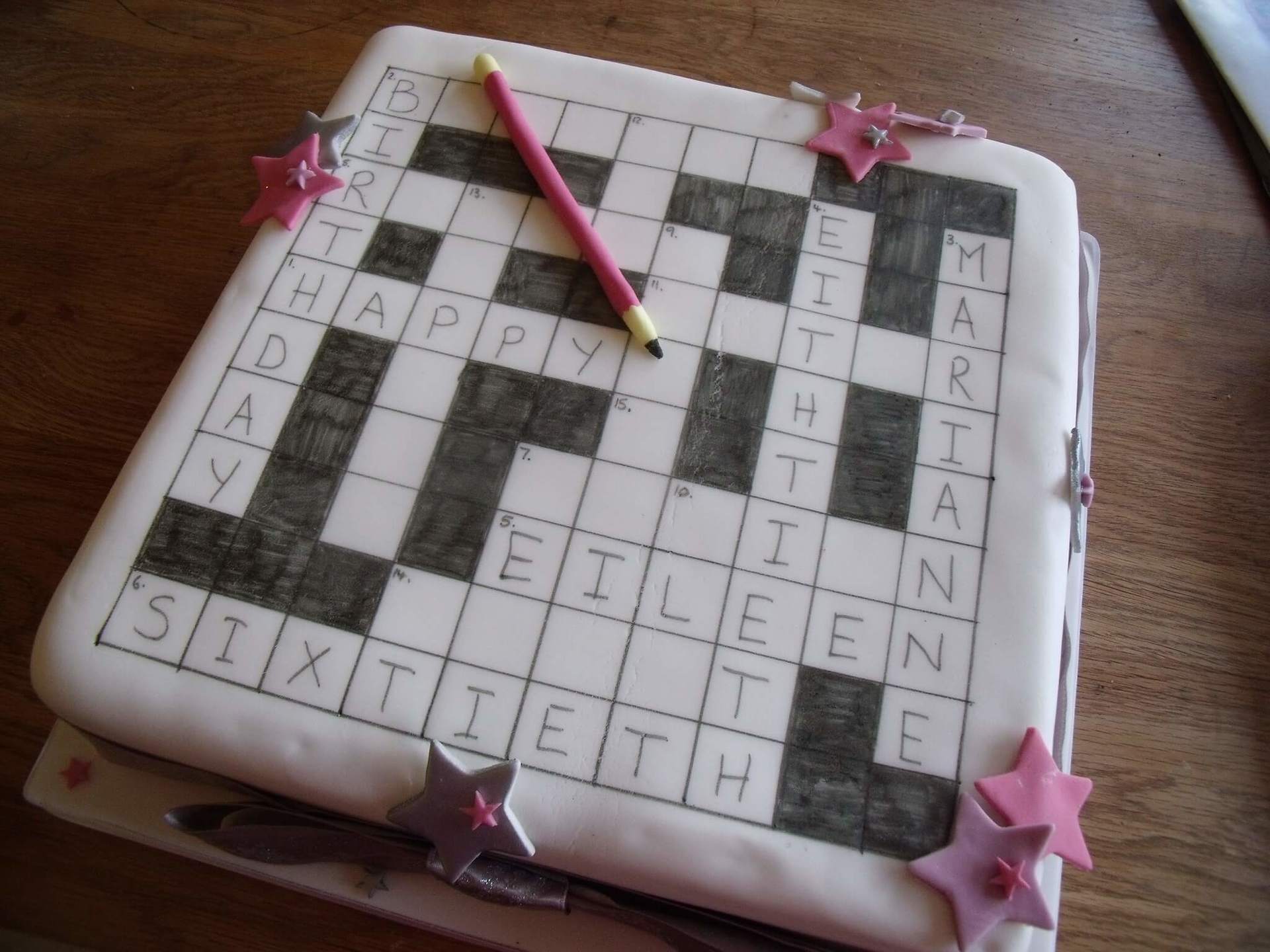 crossword birthday cake
