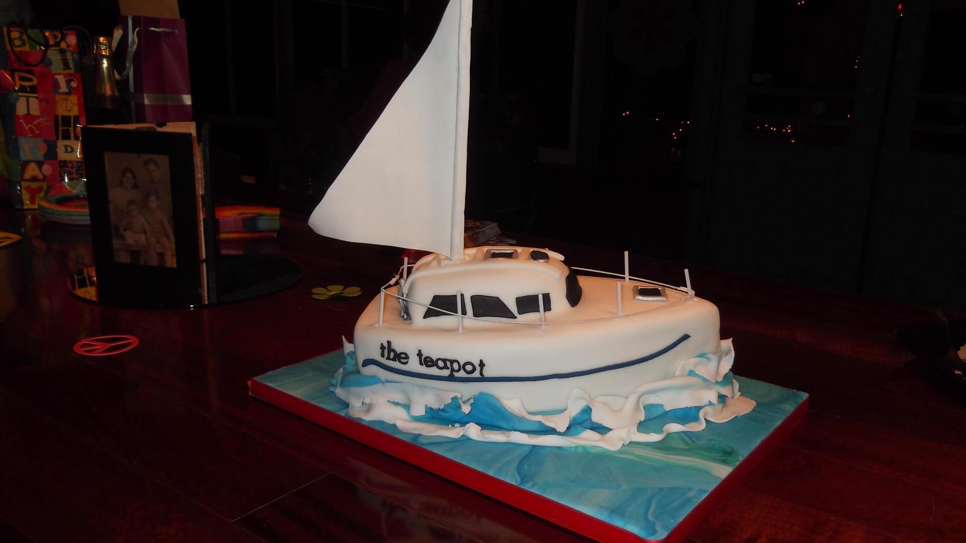 yacht birthday cake