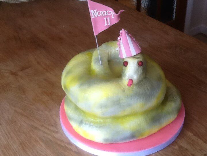 snake birthday cake