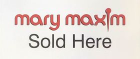 A red mary maxim logo on a white background