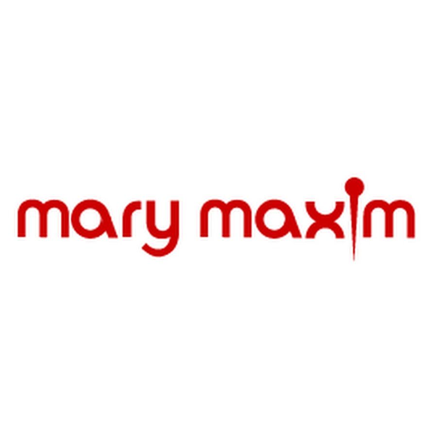 A red mary maxim logo on a white background