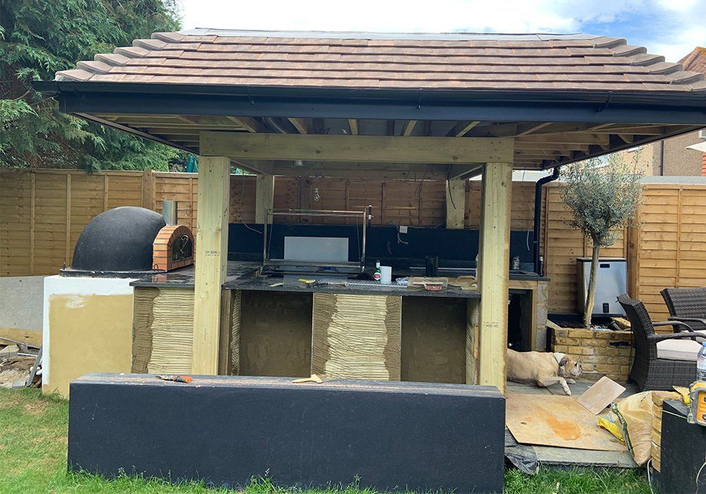 barbecue garden corner after construction