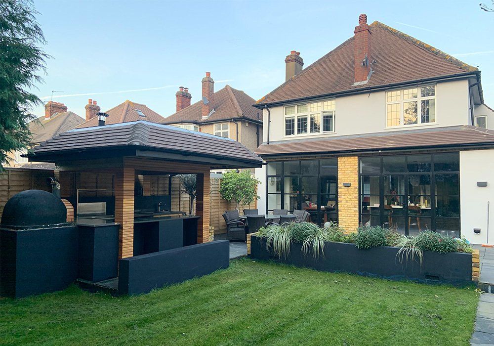 house and garden after renovation and landscaping