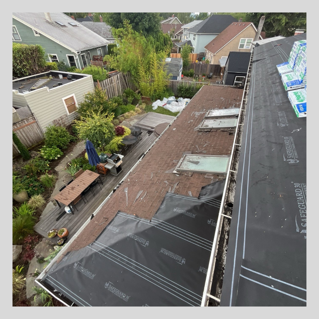 HVAC technician uses multimeter and tools on an outdoor unit. Backyard setting with a house.
