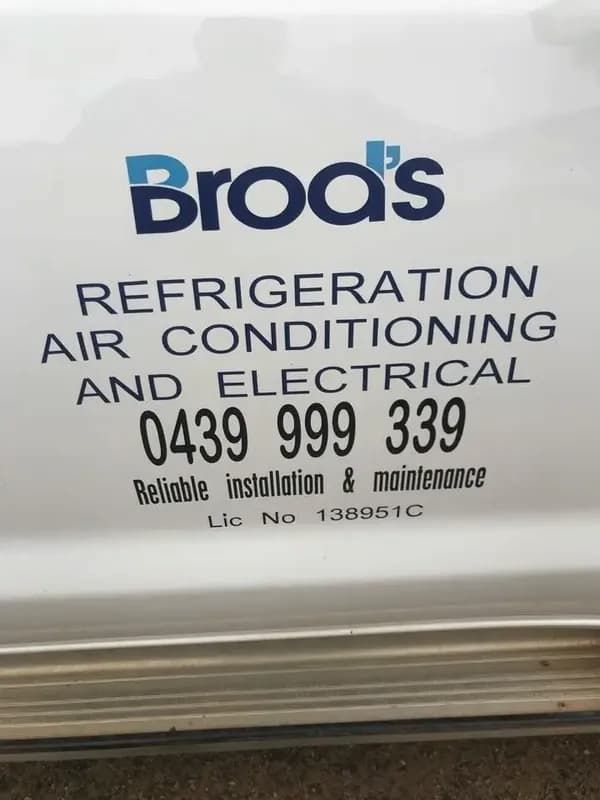 Contact Information Decal on Truck — Brod’s Refrigeration & Air Conditioning in Terramungamine, NSW