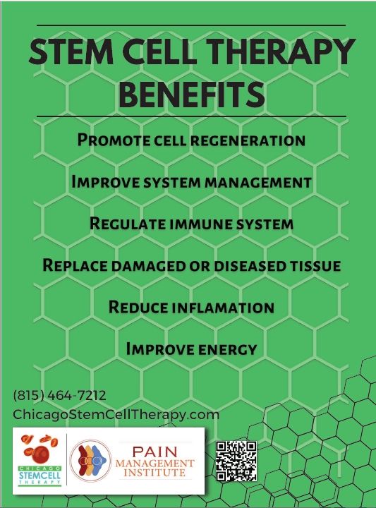 Stem cell therapy can promote cell regeneration, improve system management, regulate immune system, replace damaged or diseased tissue, reduce inflammation, and improve energy