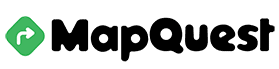A mapquest logo with a green arrow pointing to the right