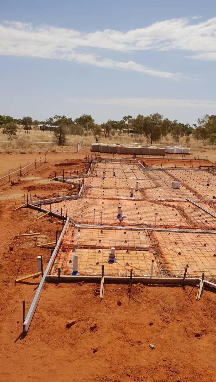 A Building Is Being Built In The Middle Of A Desert — Heartland Concrete In Gillen, NT