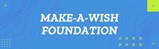 A blue background with the words `` make a wish foundation '' written on it.