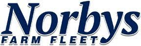 The norbys farm fleet logo is blue and white on a white background.