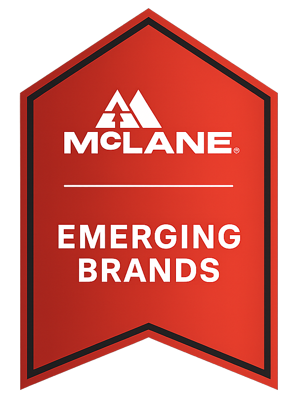 A red arrow with the words emerging brands on it.