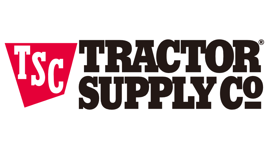 The logo for tsc tractor supply co. is on a white background.