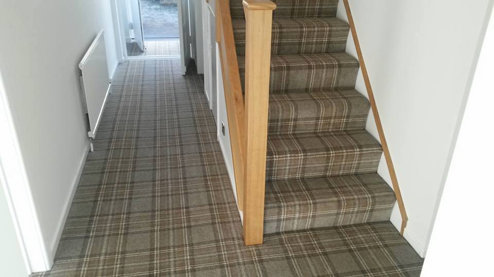 checkered carpet for the corridor and steps