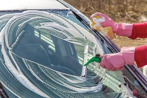 Full-Service Car Wash — Hand Washing A Car Window in Springfield, OH