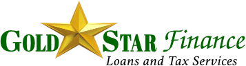 Gold Star Finance logo: gold star graphic, green text.