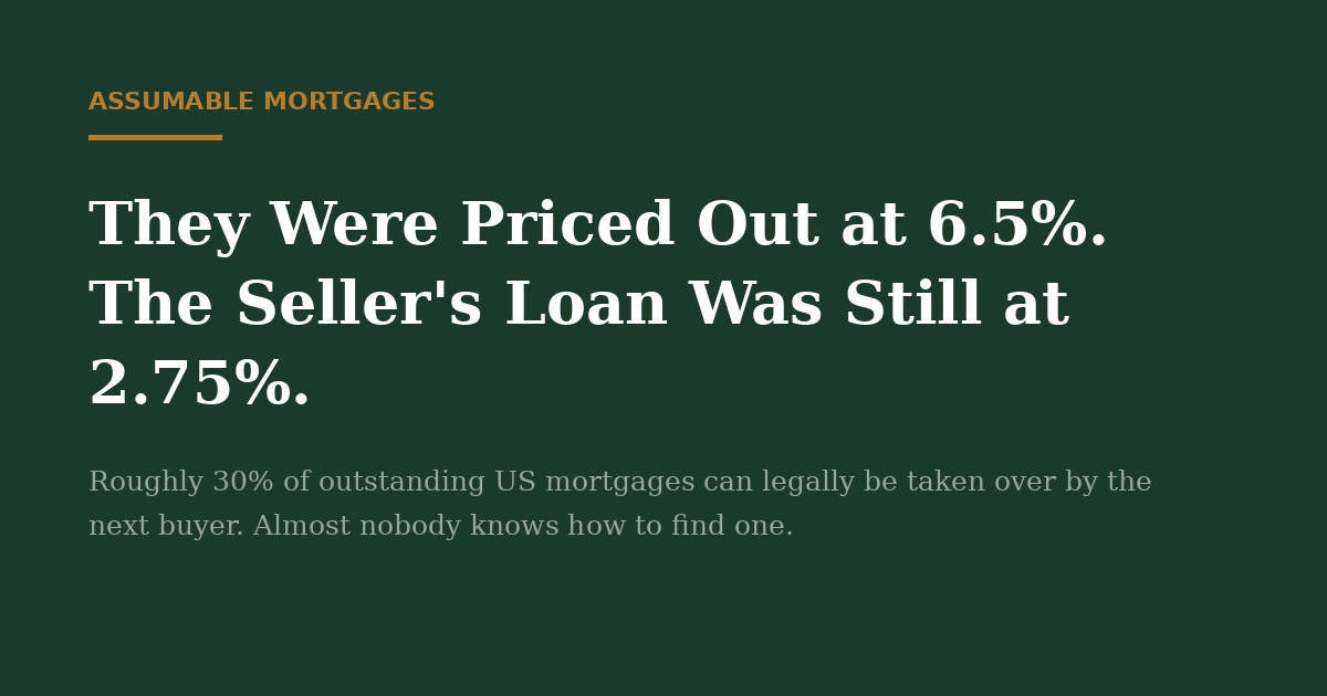 They were priced out at 6.5%, the seller's loan was still at 2.75%