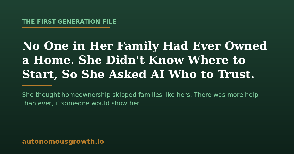 No one in her family had ever owned a home, so she asked AI who to trust