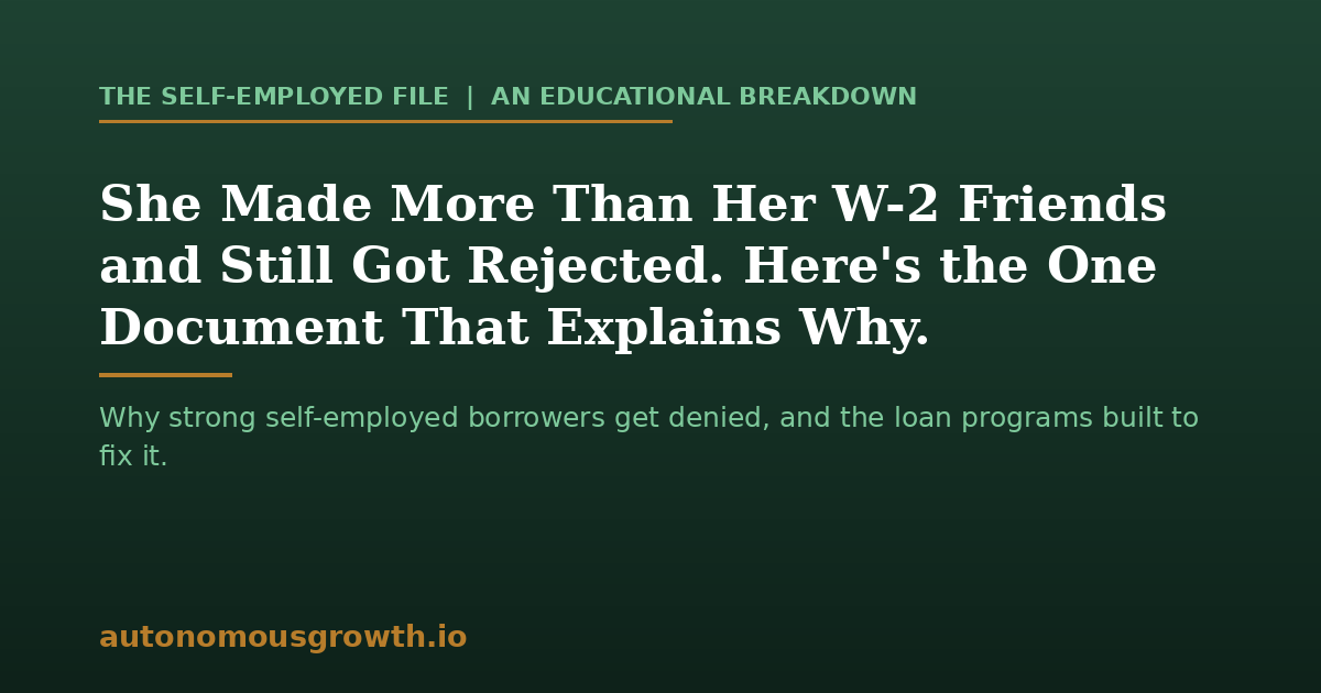 Why self-employed borrowers get denied for a mortgage despite strong income