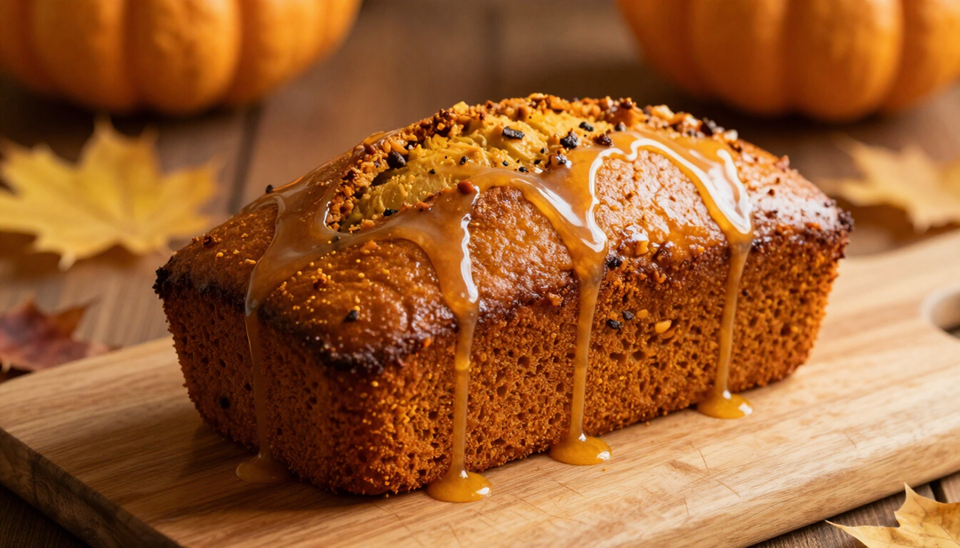 Pumpkin Spice Loaf with maple cream glaze