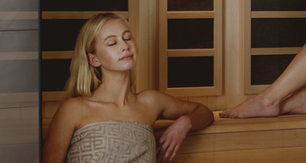 Lady enjoying sauna 