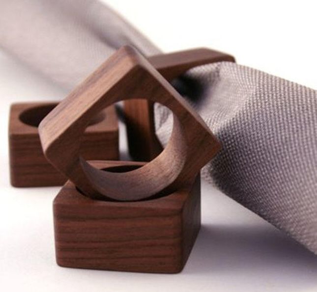 Custom Handmade Natural Wooden Napkin Rings for Table Decoration