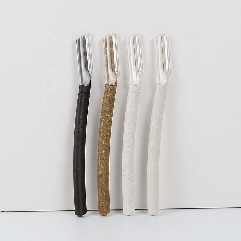 Painless Brows Biodegradable Coffee Residue Bamboo Straw Coconut Shell Material Dermaplaning Facial Eyebrow Razor