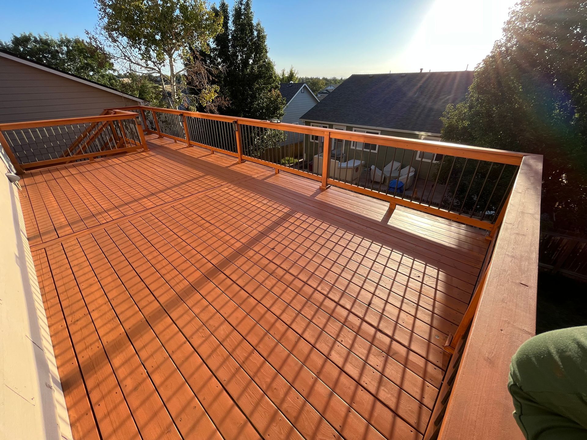 Brush Tin And Decking Oil For A Timber Deck — Aurora, CO — Elevated Exteriors