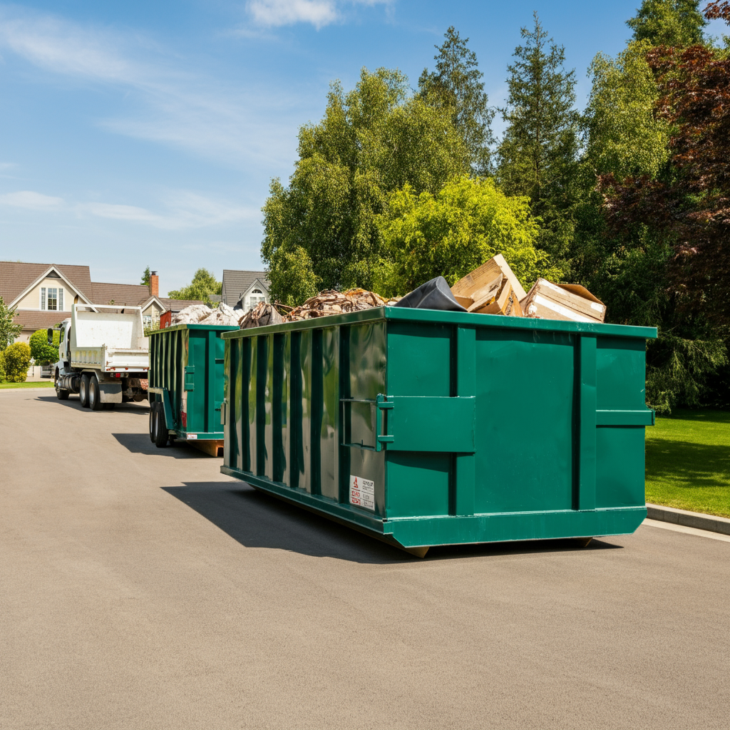 residential dumpster rentals along the curb