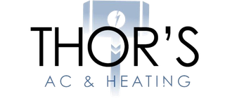 A logo for thor 's ac and heating company