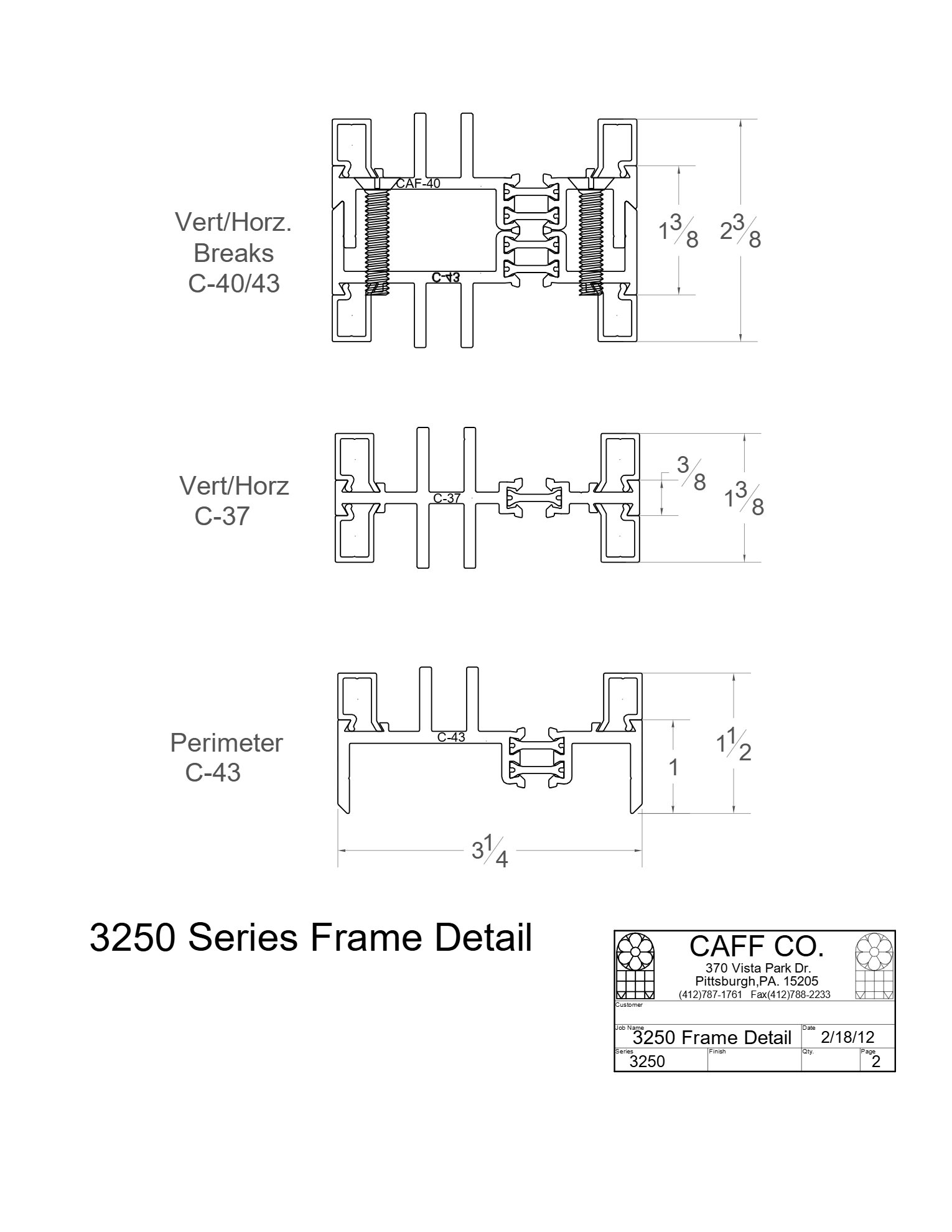 A black and white drawing of a series frame detail.