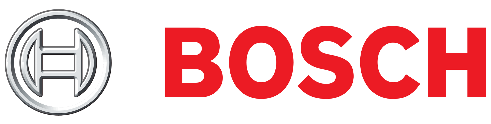 Bosch logo: silver emblem and red 