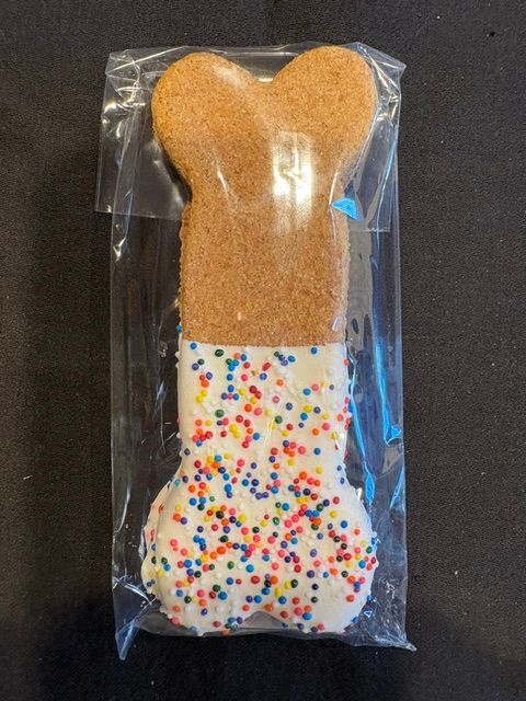 Peanut Butter Bone with Yogurt with sprinkles - Large Size 2 Pc.