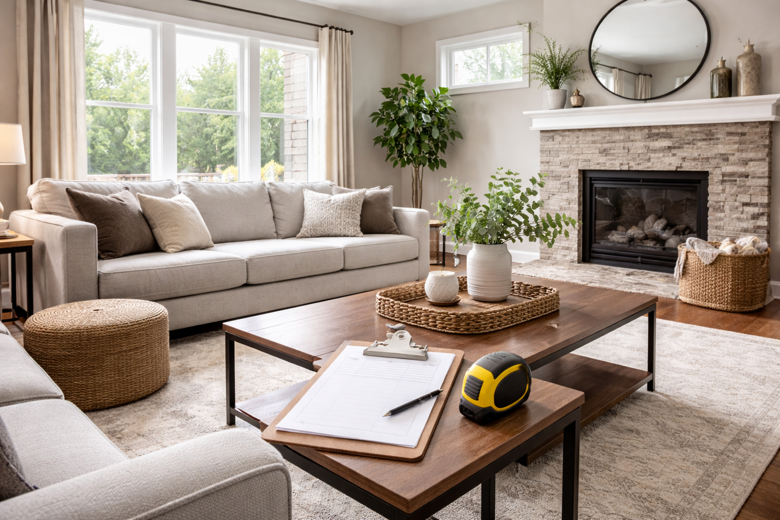 HVAC technician in gray shirt and jeans works on an air conditioning unit on a rooftop.