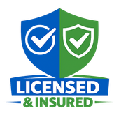 Blue and green shield with checkmarks, 