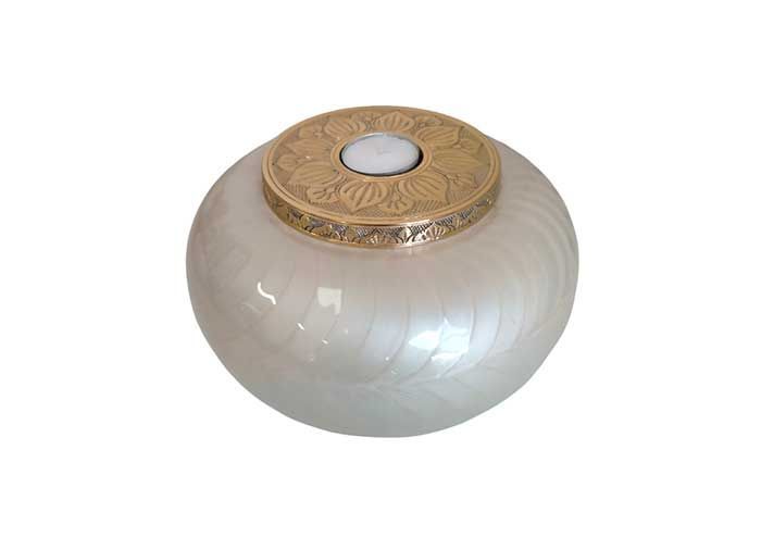 Cream and Gold Candle Urn