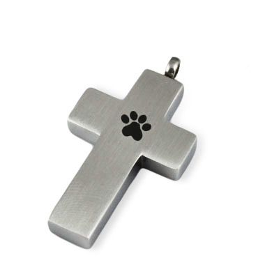 Paw Print Cross Pendant