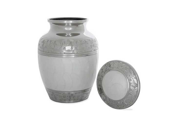 White and Nickel Urn