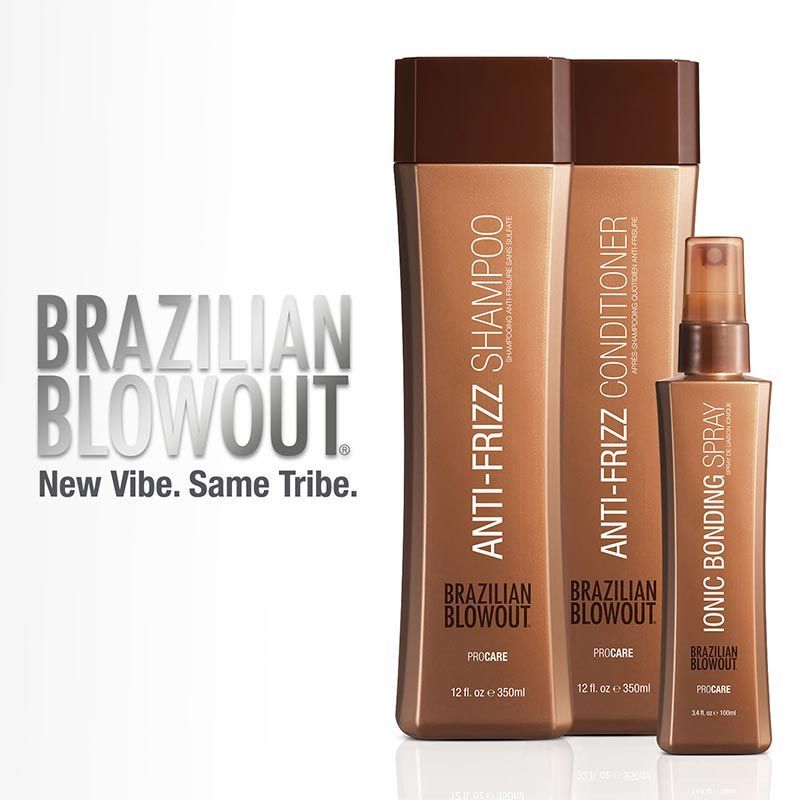 two bottles of brazilian blowout shampoo and conditioner