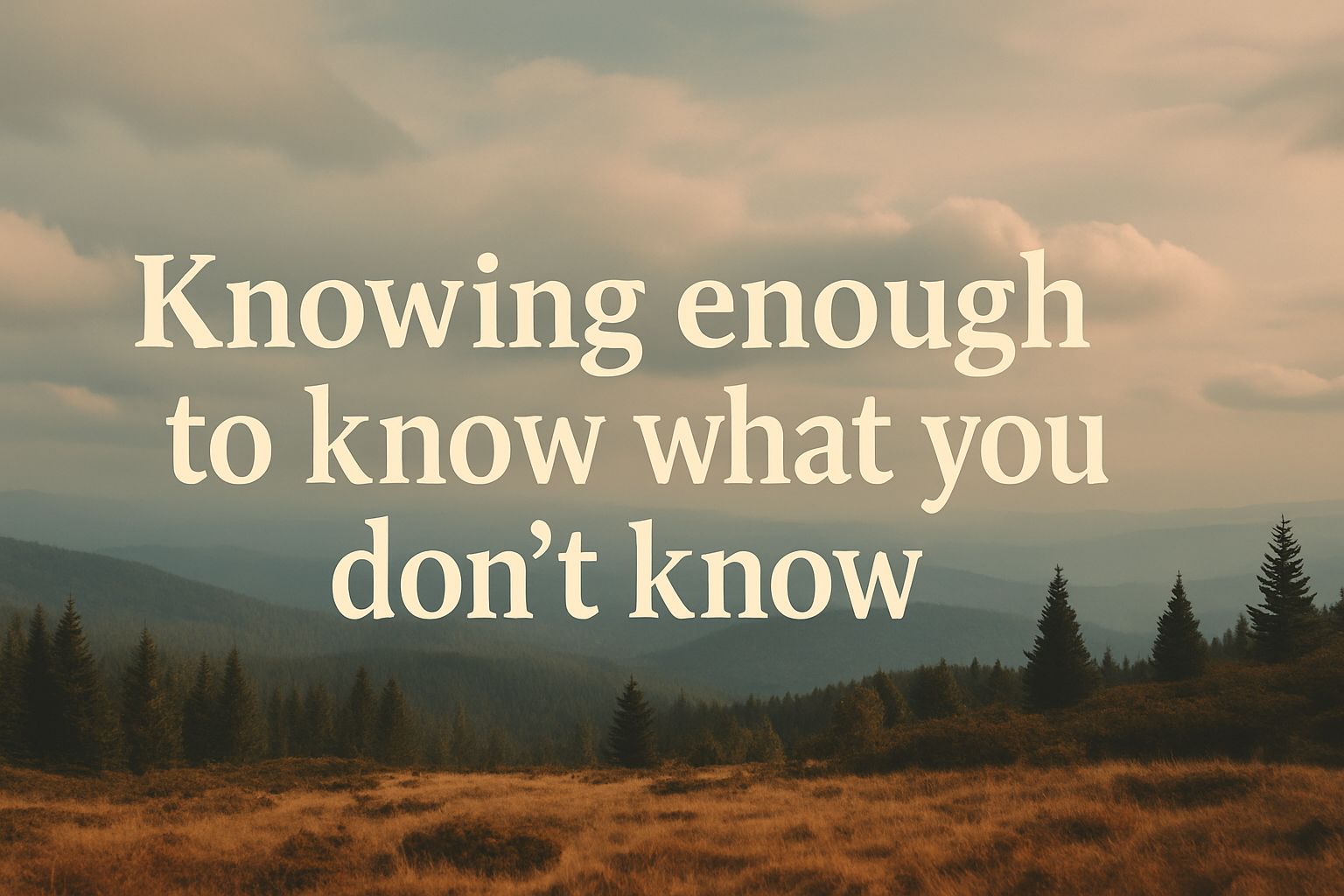 Knowing Enough to Know What You Don't Know