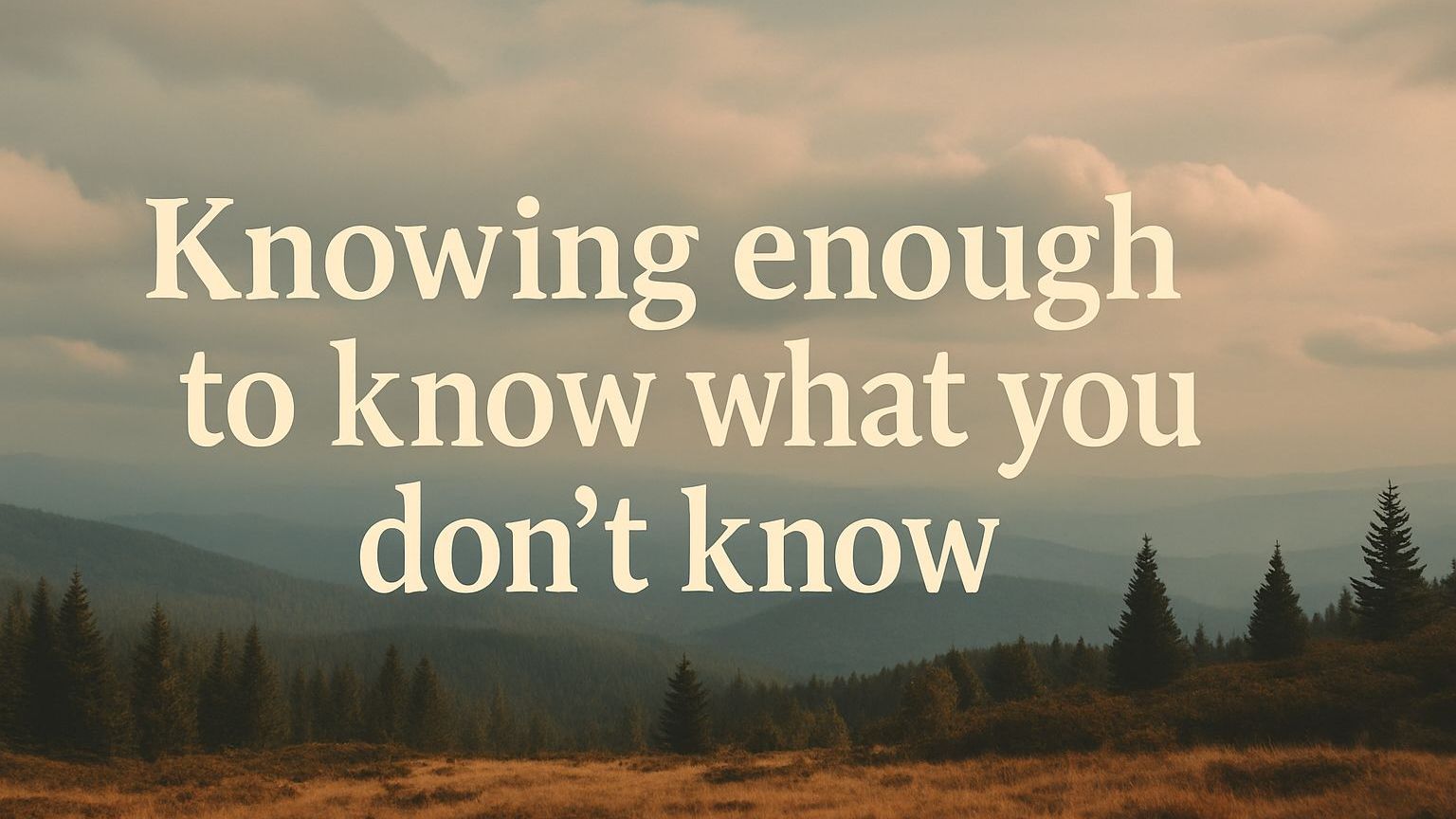 Knowing enough to know what you don't know