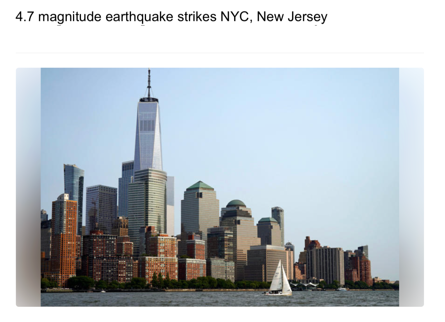 Earthquake in NYC, New Jersey