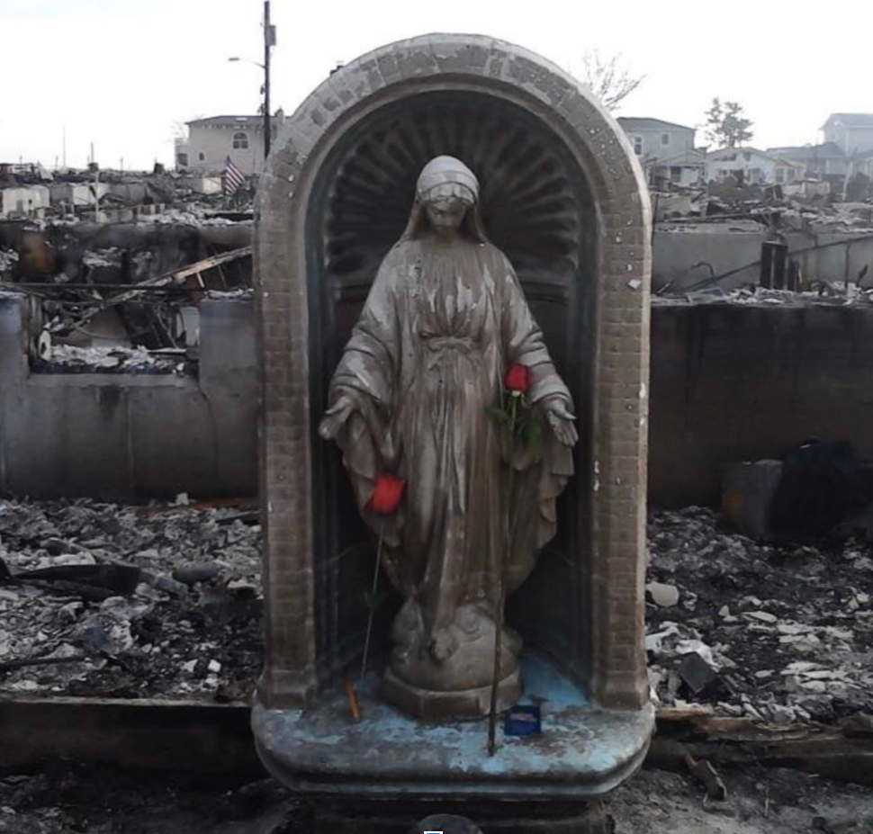 Grotto left standing after devastating fires in Breezy Point, NY