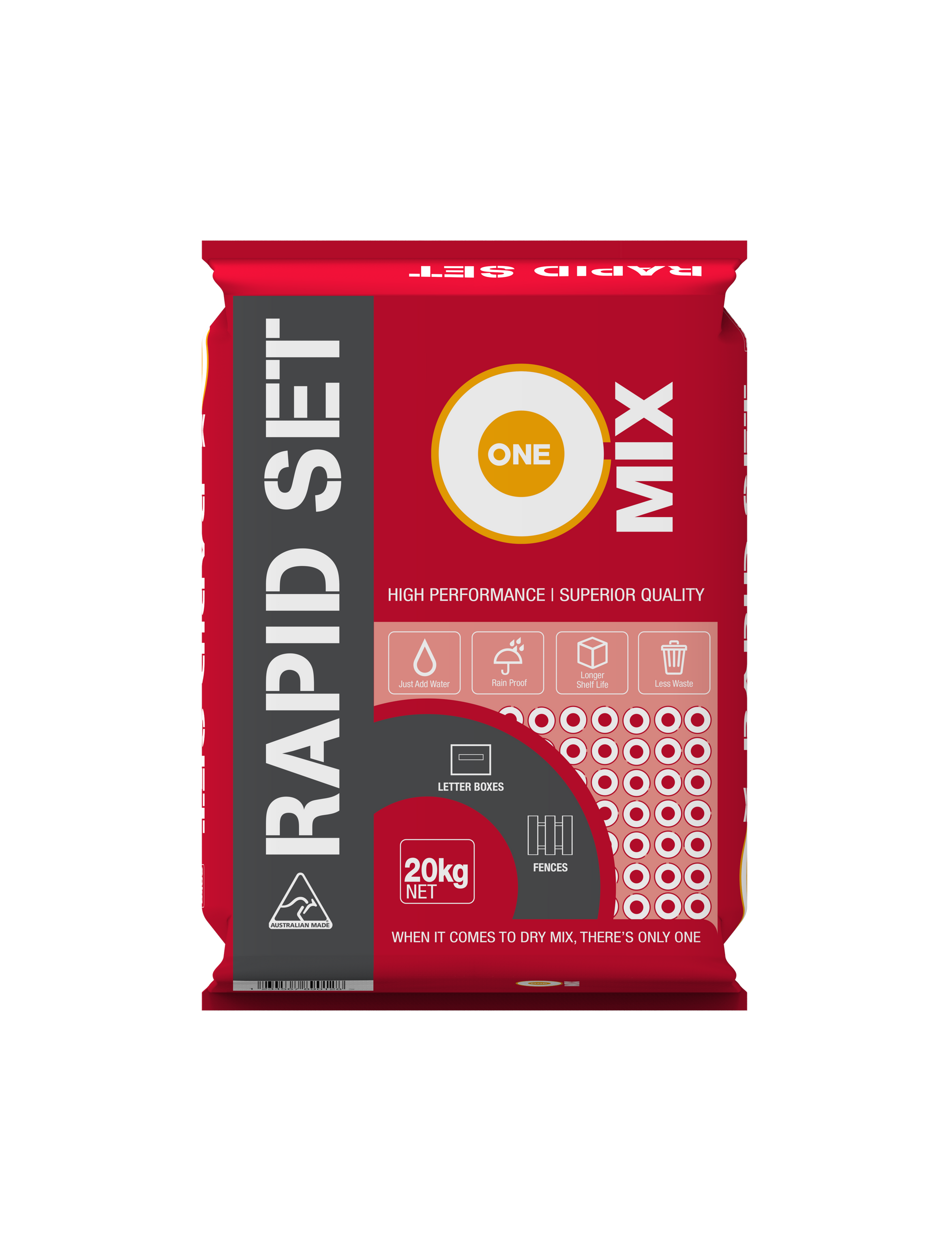 A Bag of Rapid Set Mix on a White Background — Beehive Property Maintenance in Emerald, QLD