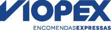 A blue and white logo for viopex encomendas expressas