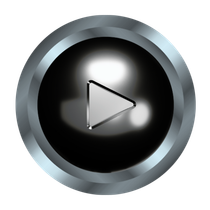 Circular button with a silver border and a black center, a white play icon is in the center.