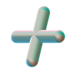 Four cylinders in a cross shape, with blue, green, and pink gradient colors.