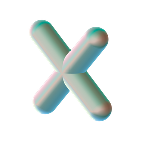 Three-dimensional, stylized letter