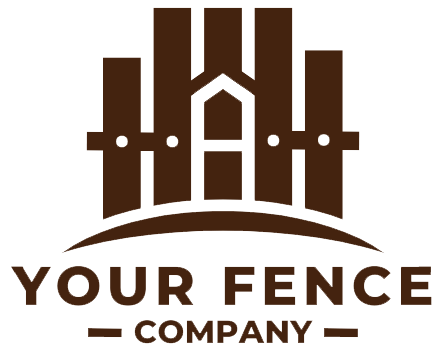 The logo for your fence company shows a fence with a house in the background.