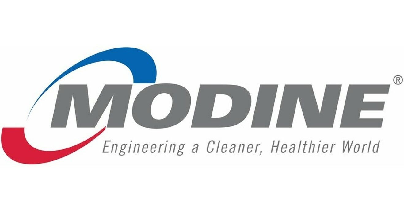 The logo for modine engineering a cleaner , healthier world