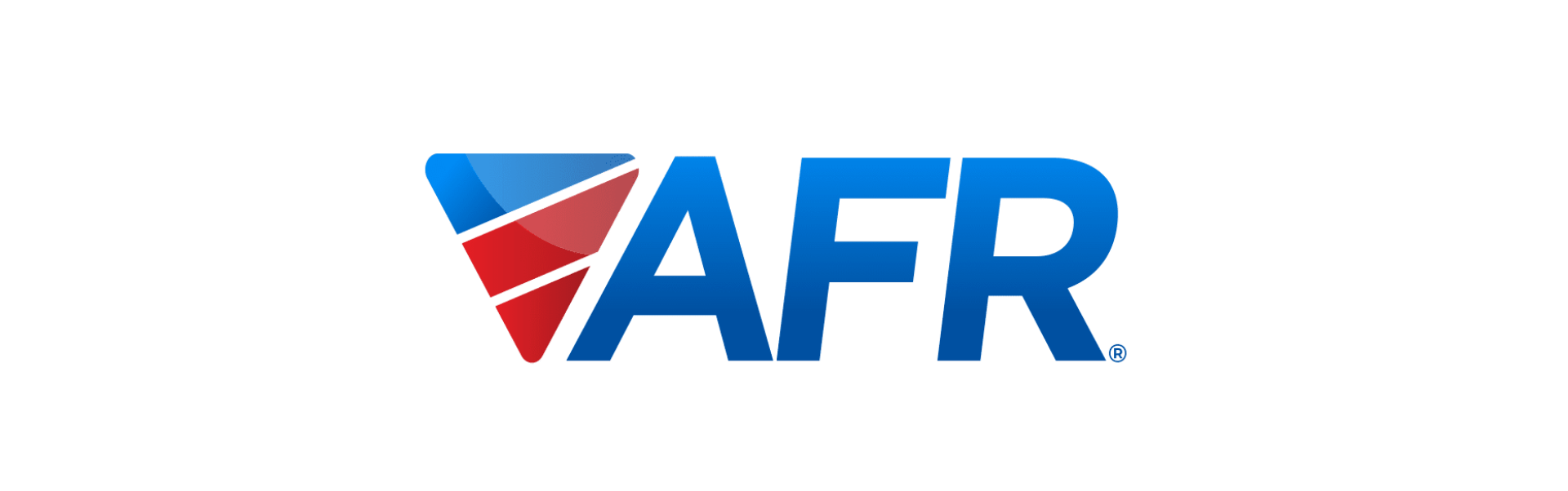 The afr logo is blue and red on a white background.